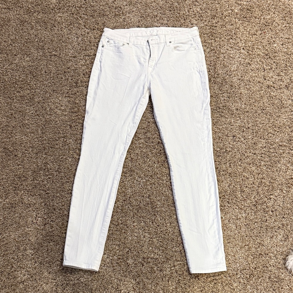 7 For All Mankind Ivory Denim Pants
